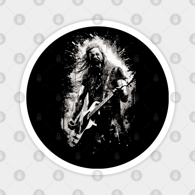 hardrock guitar player Magnet by Delicious Art